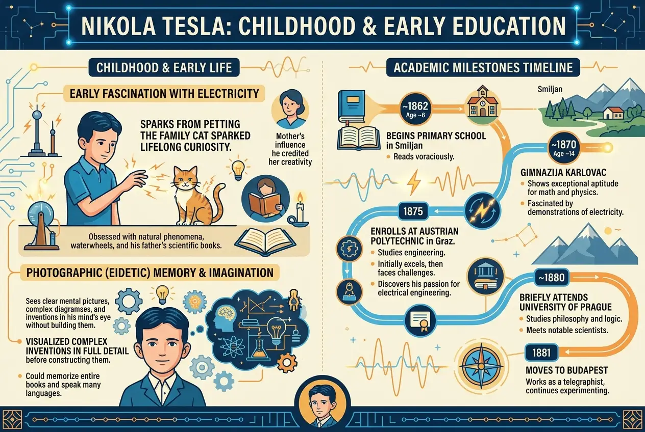 Visual explanation of Nikola Tesla: The Enigmatic Genius Who Wired Our Modern World