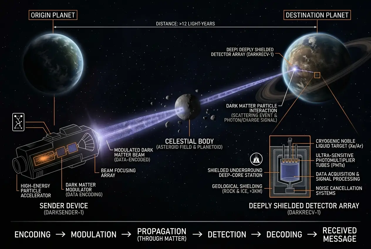 Visual explanation of Can Dark Matter Be Used to Send Messages?