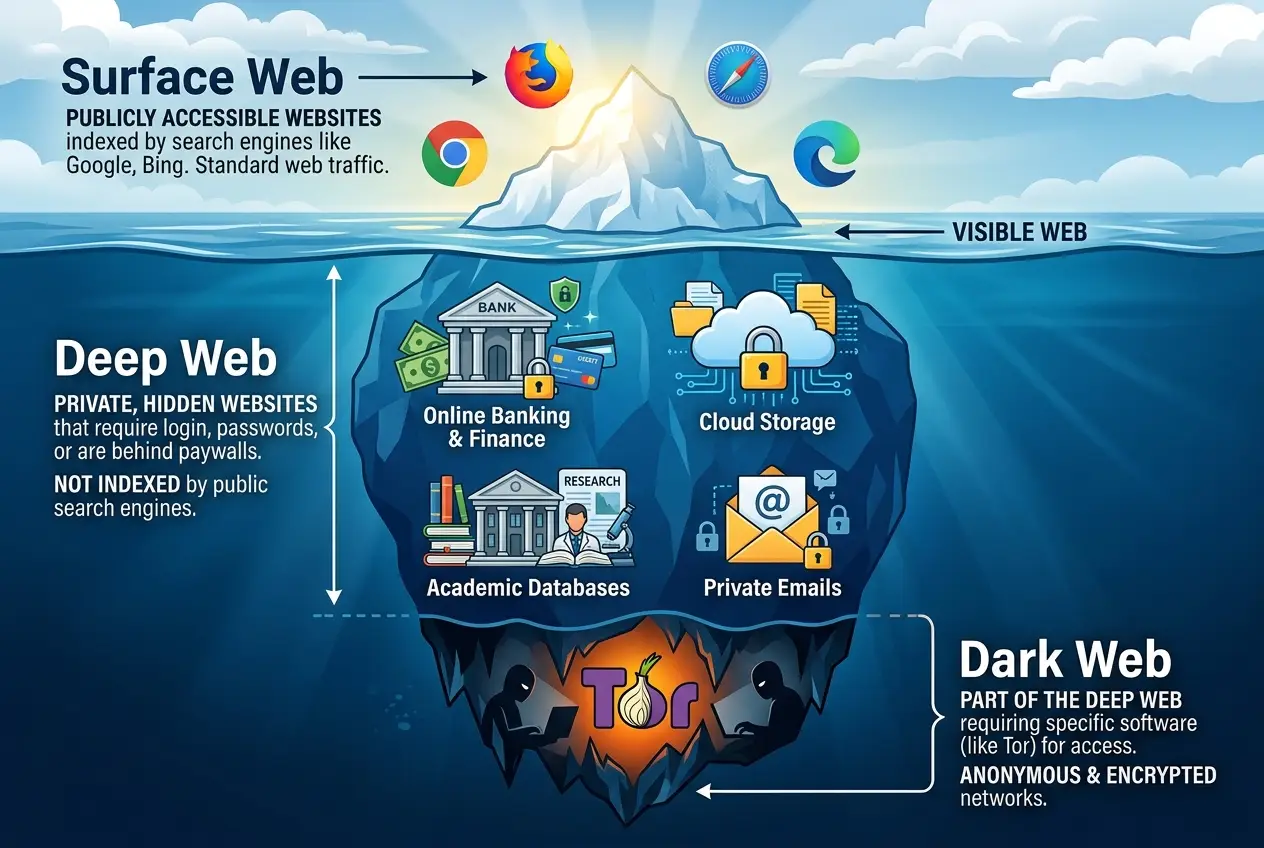 Visual explanation of Dark Web's Hidden Truth: Who Controls Its Depths?
