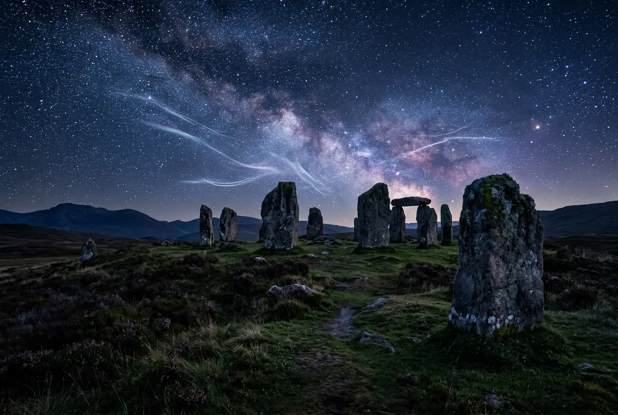 Did Ancient Structures Track Cosmic Particles?