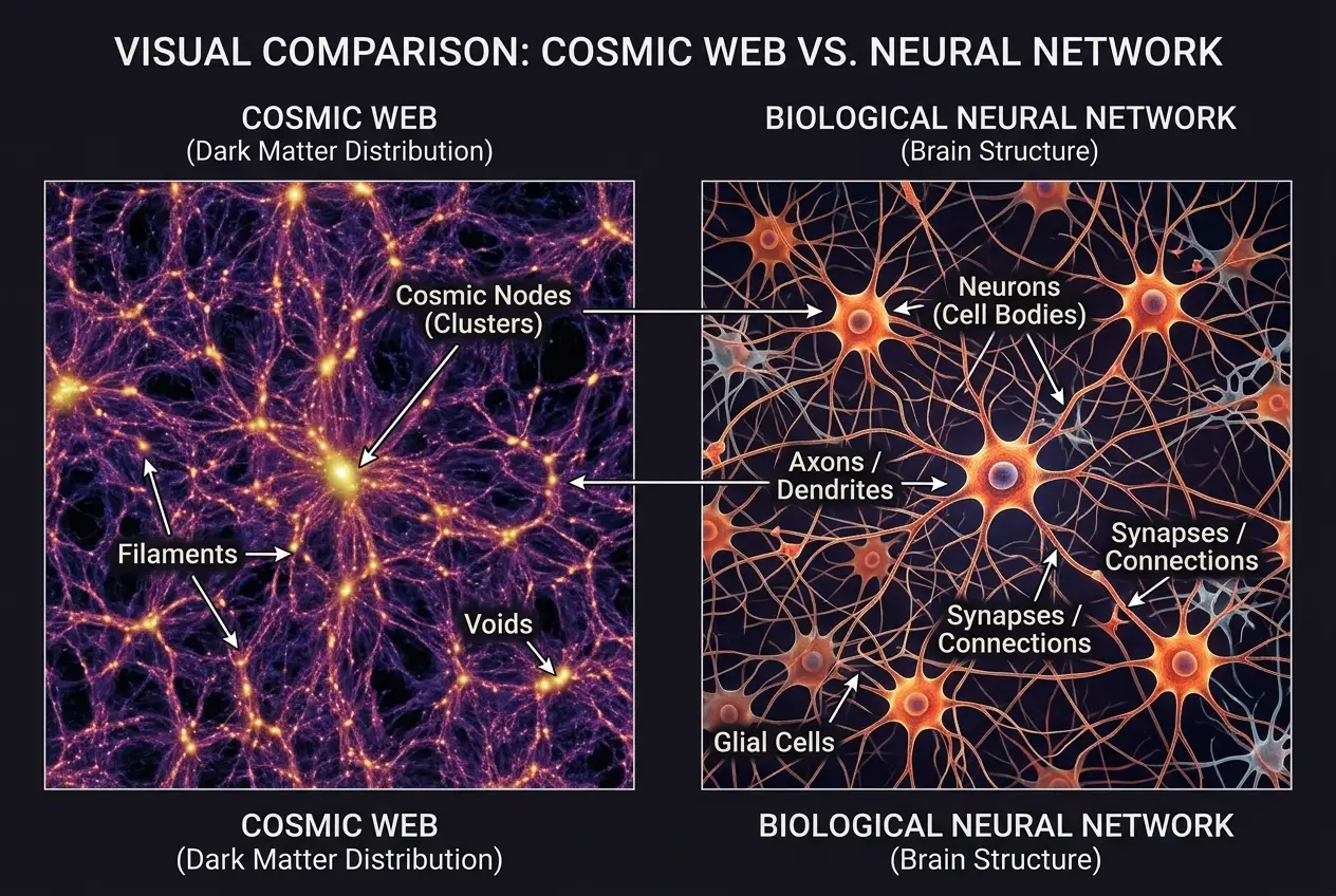 Visual explanation of Can the Cosmic Web Compute Our Universe's Fate?