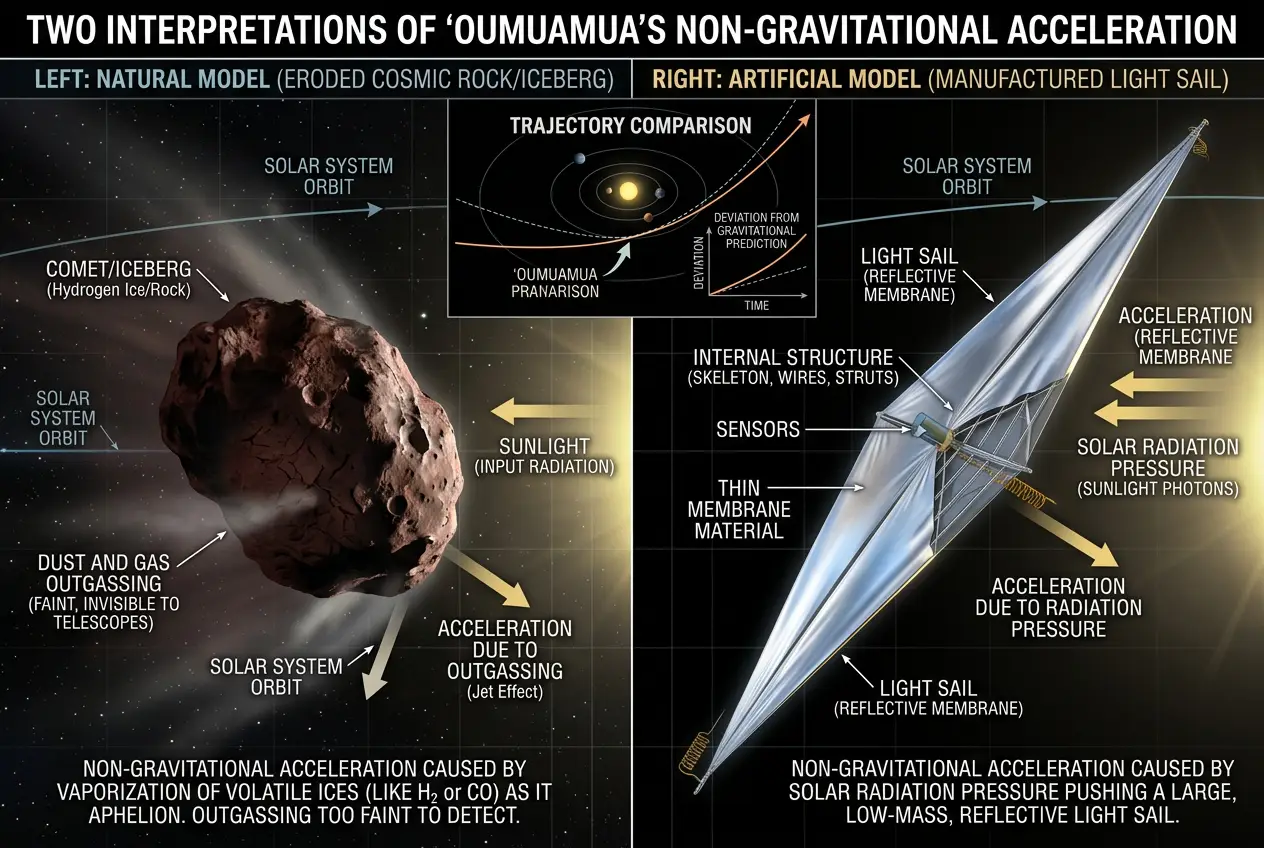 Visual explanation of Oumuamua: Alien Probe or Cosmic Iceberg?