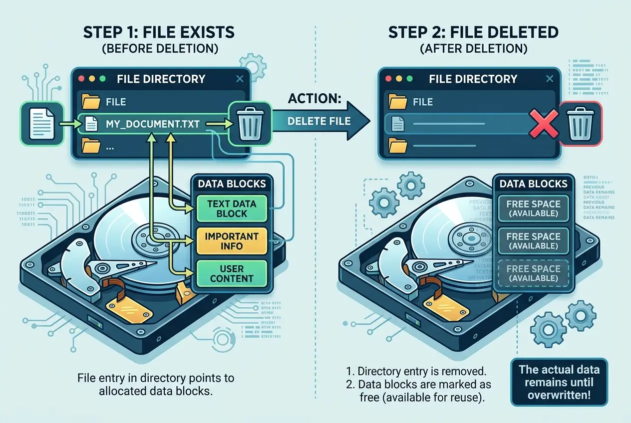 Visual explanation of Do Deleted Digital Memories Haunt Our Networks?