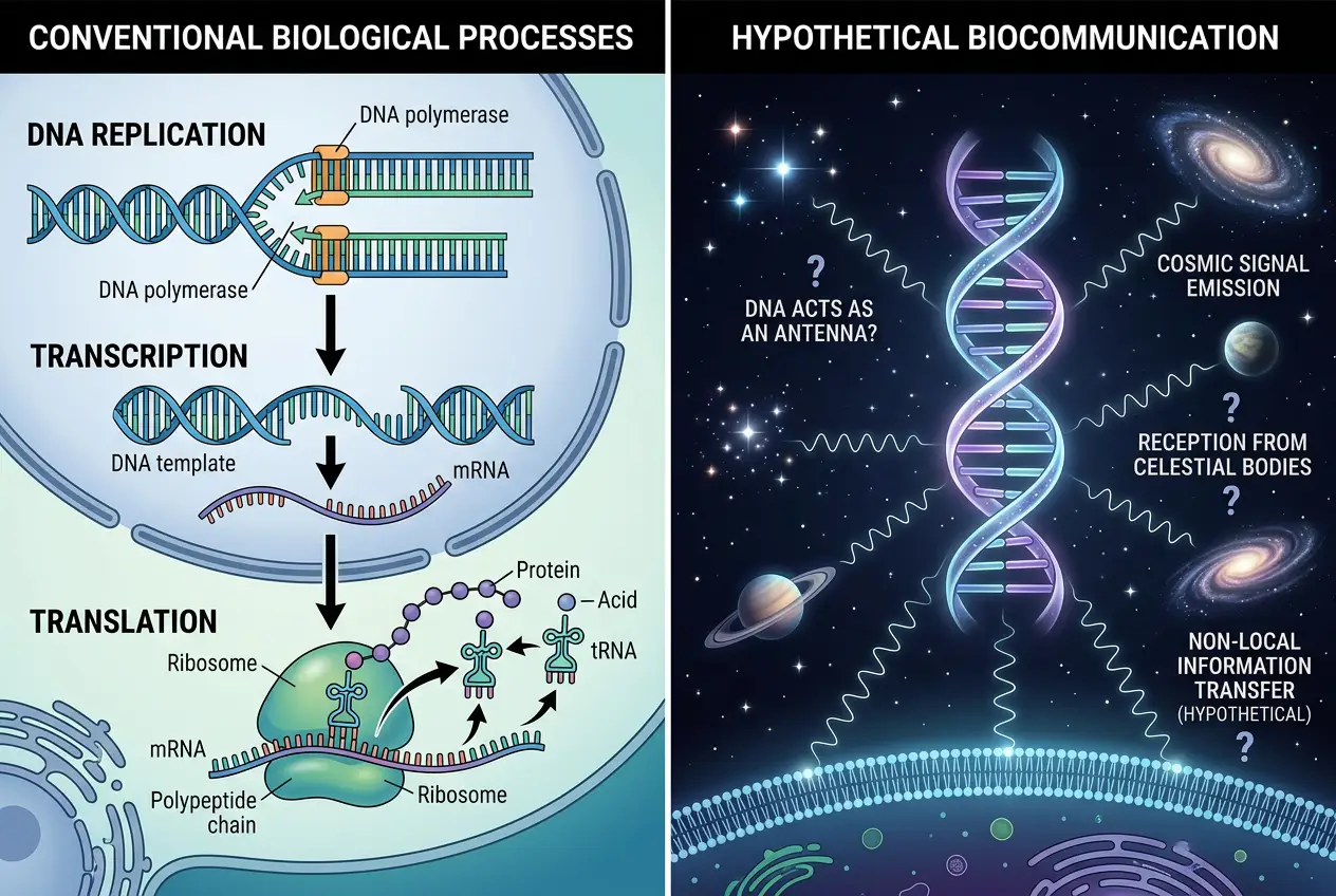 Visual explanation of Is Human DNA a Cosmic Antenna? Unpacking Biocommunication