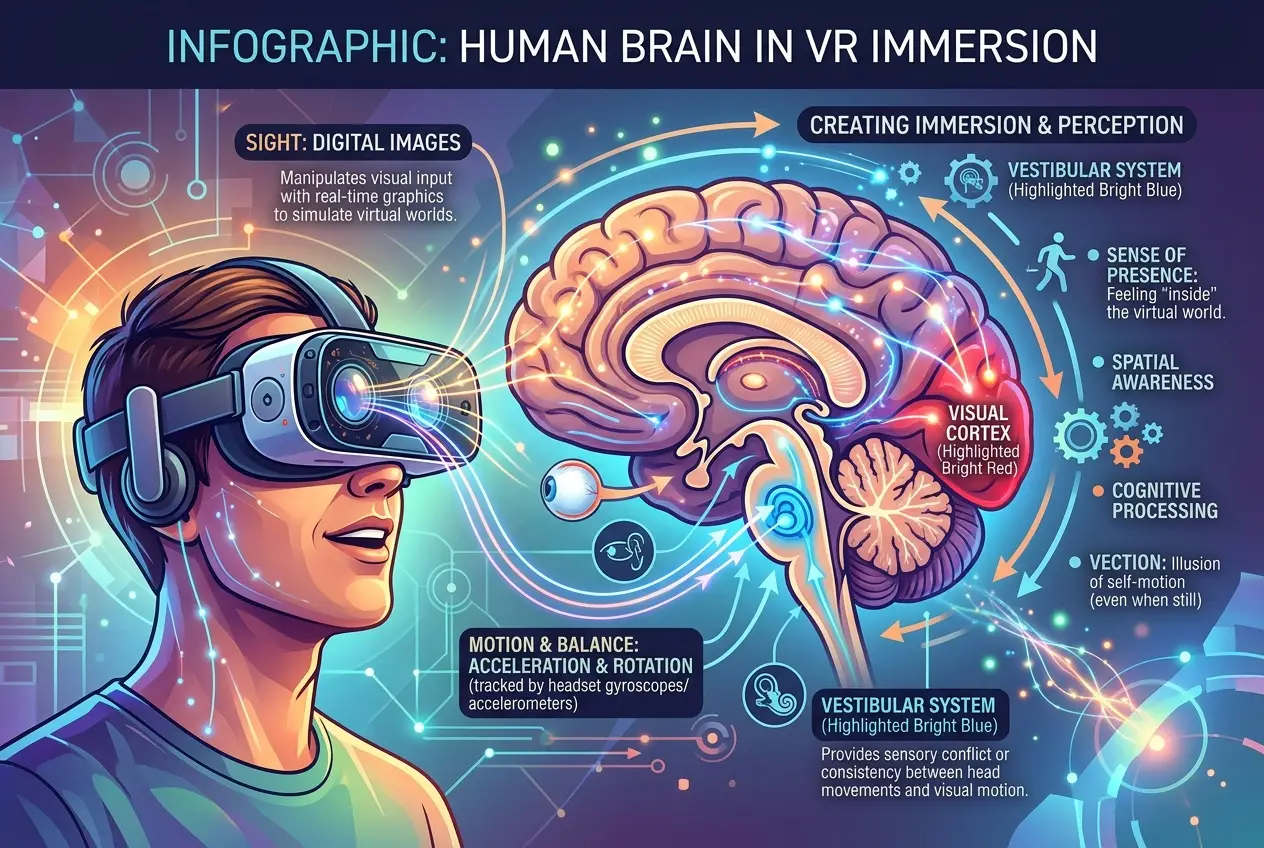 Visual explanation of How Does VR Trick Your Brain? Unpacking Reality's Illusion