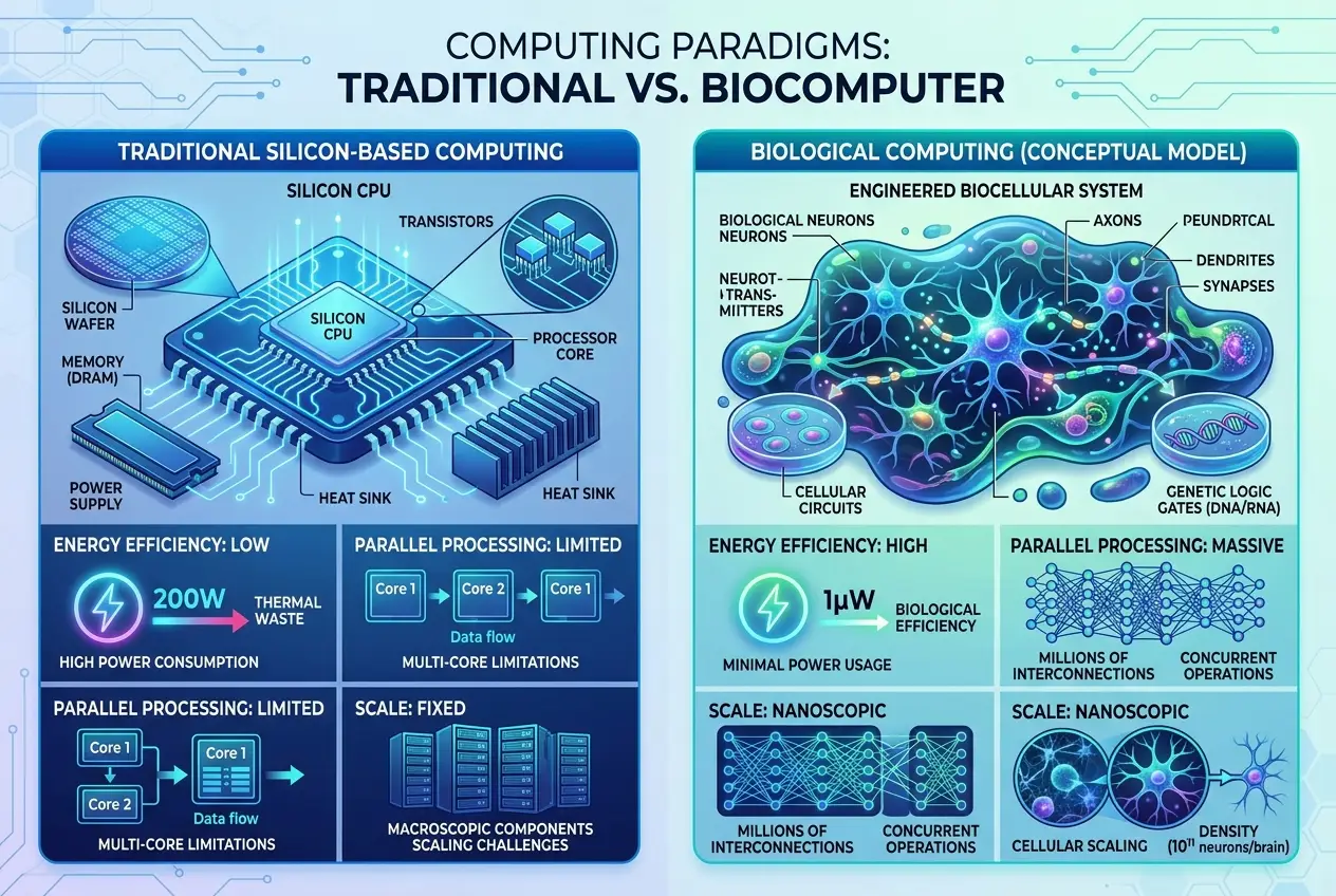 Visual explanation of Can Living Organisms Compute? The Rise of Biocomputing