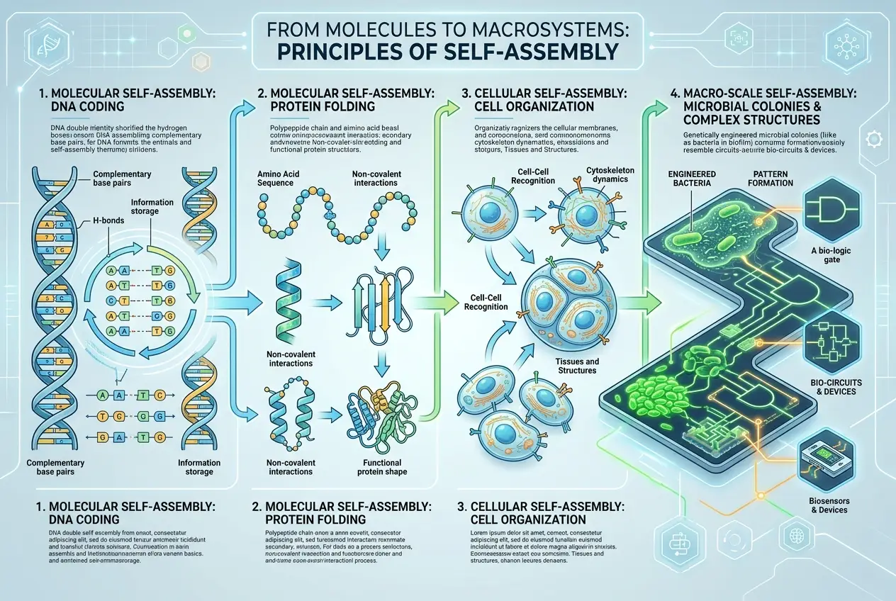 Visual explanation of Can Microbes Self-Assemble Our Future Tech?