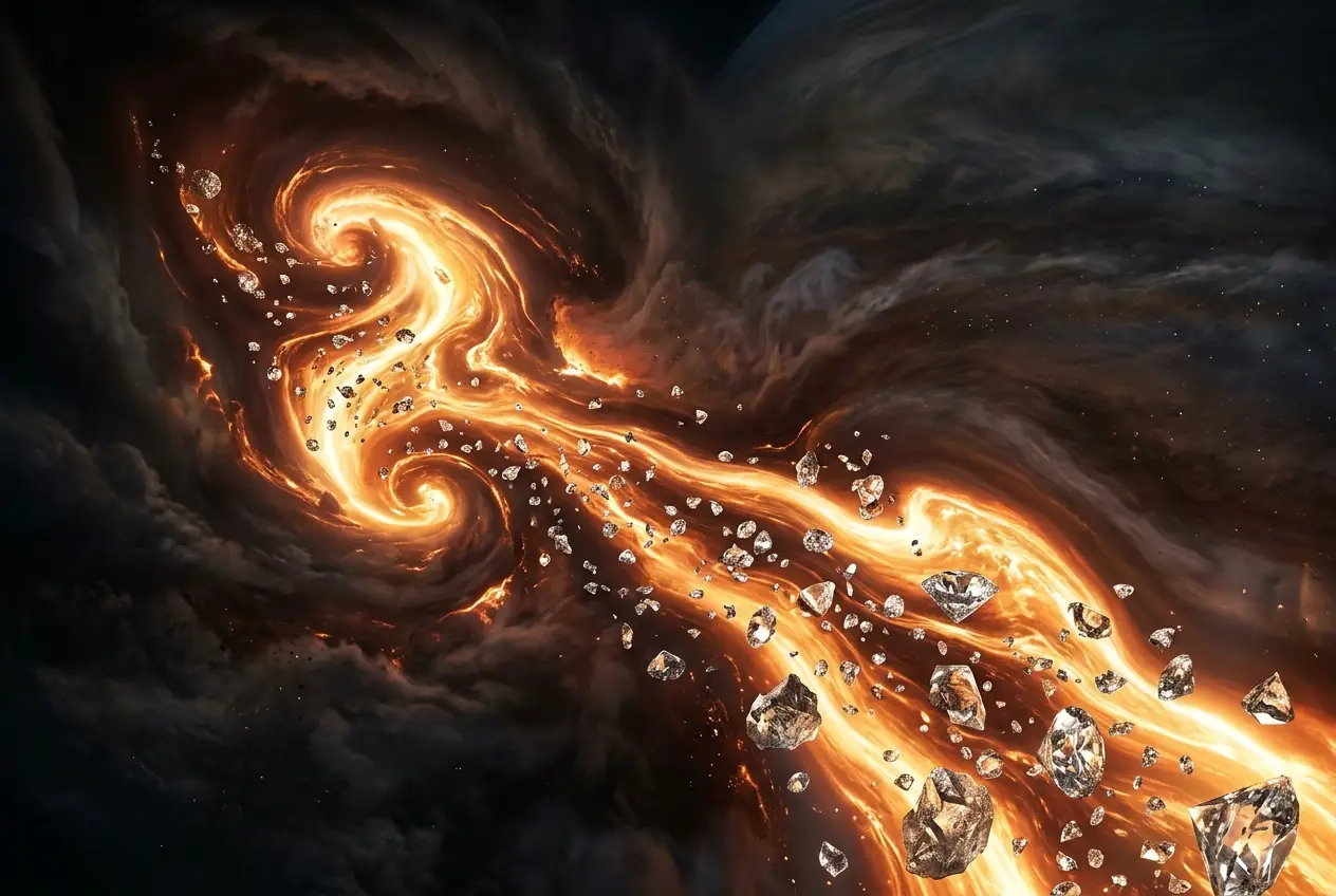 Visual explanation of Does Jupiter's Red Spot Hide Diamond Oceans?