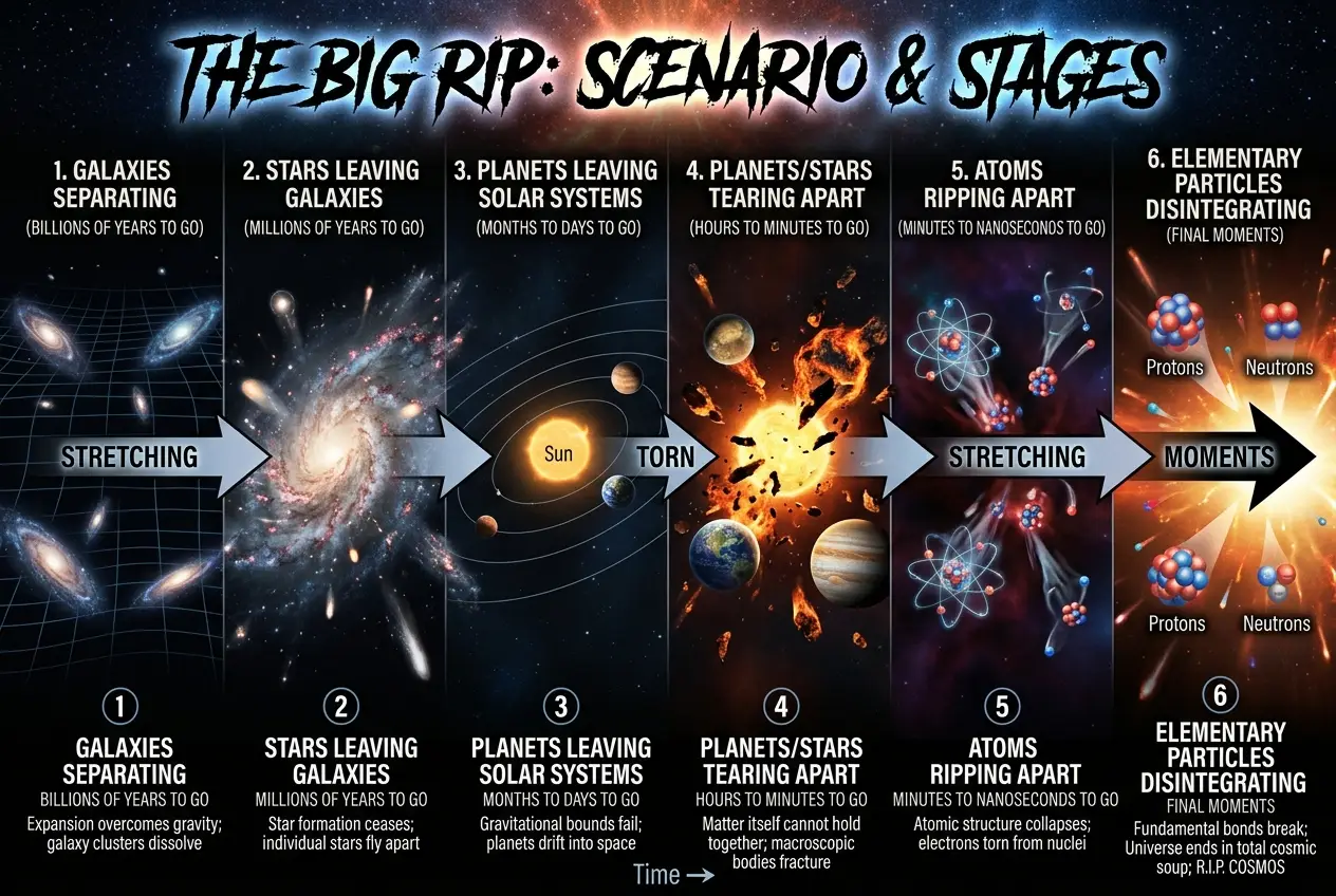 Visual explanation of Does Phantom Energy Tear Our Universe Apart?