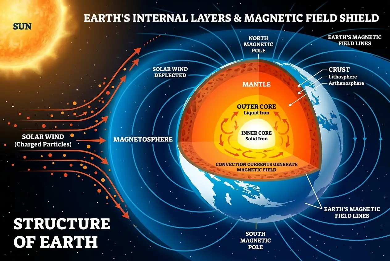 Visual explanation of Is Earth's Inner Core a Giant Geodynamo?