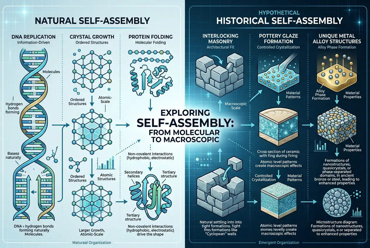 Visual explanation of Ancient Tech: Did Lost Cultures Master Self-Assembly?