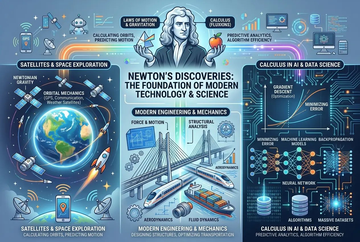 Visual explanation of Isaac Newton: Unraveling the Universe's Code