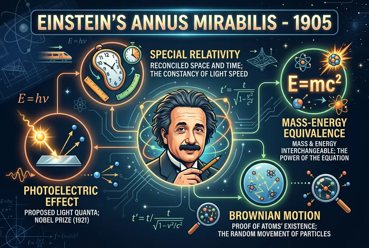 Visual explanation of Albert Einstein: The Mind Who Rewrote Reality