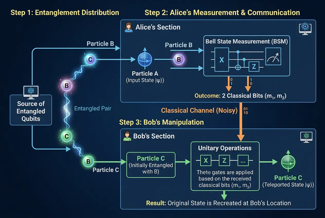 Visual explanation of Could Quantum Teleportation Send Matter Across Space?