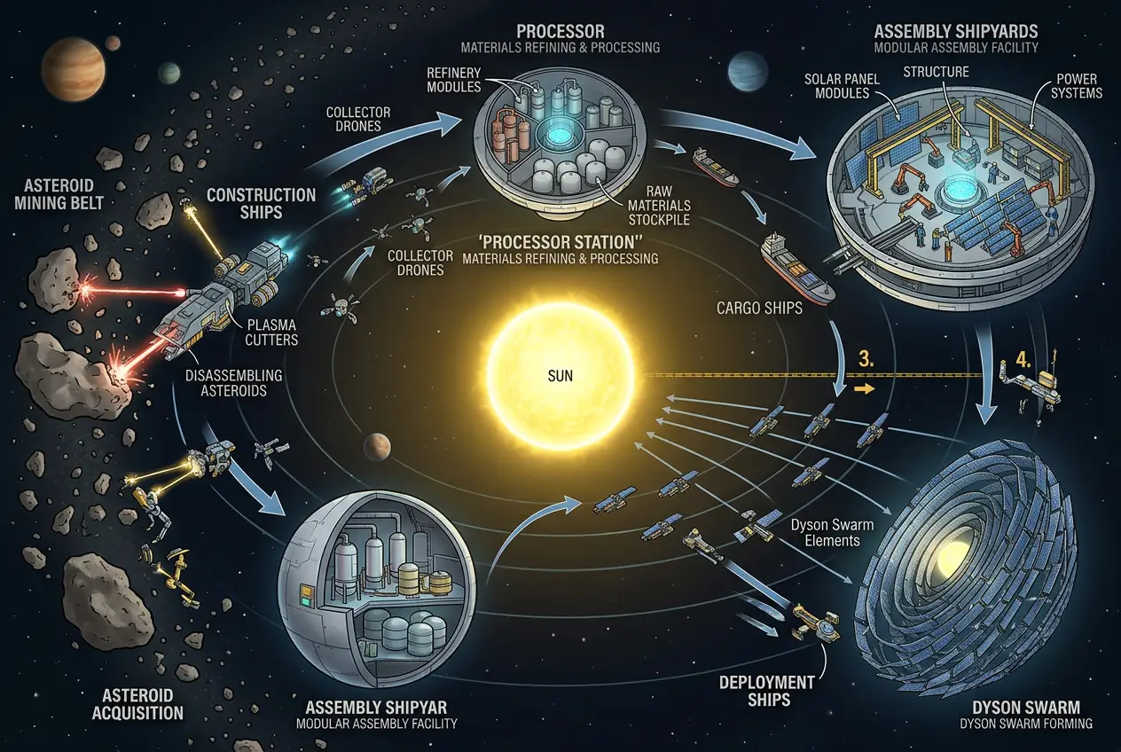 Visual explanation of Can We Build a Dyson Sphere? Taming a Star for Power