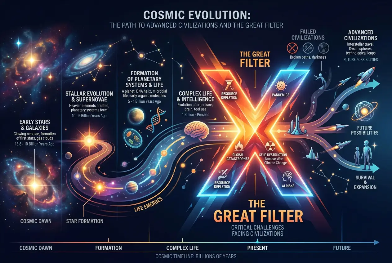 Visual explanation of Why Is the Universe So Quiet? Decoding the Fermi Paradox