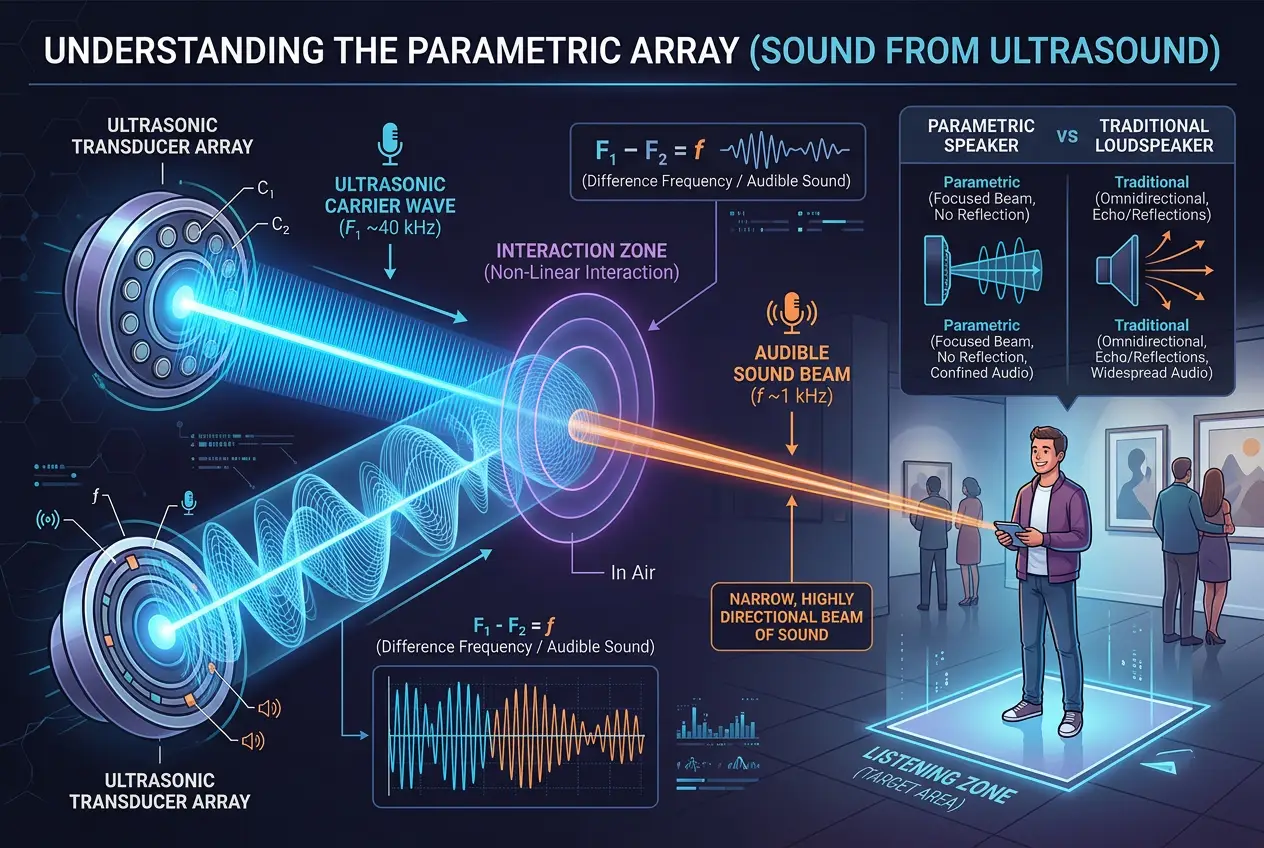 Visual explanation of Silent Echoes: Did Ancients Harness Hypersonic Sound?