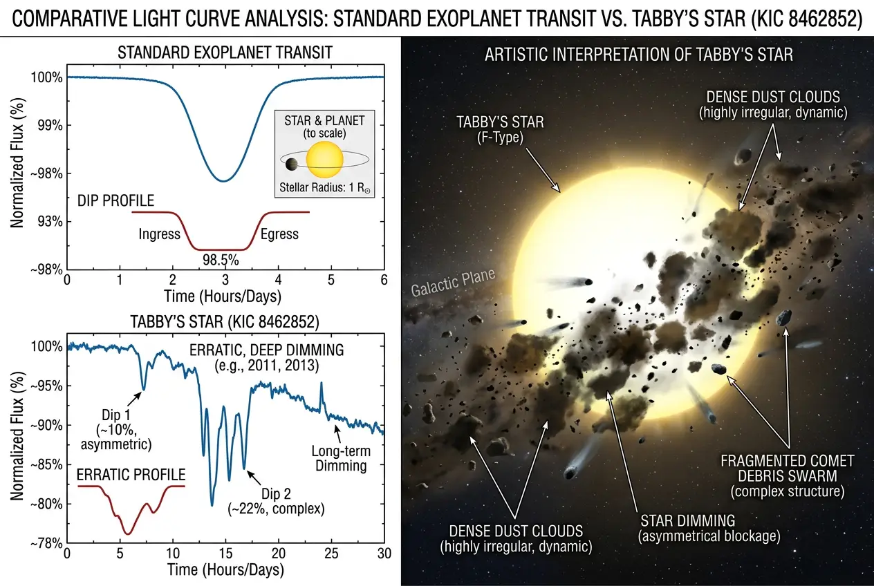 Visual explanation of Galactic Anomaly: What Explains Tabby's Star?