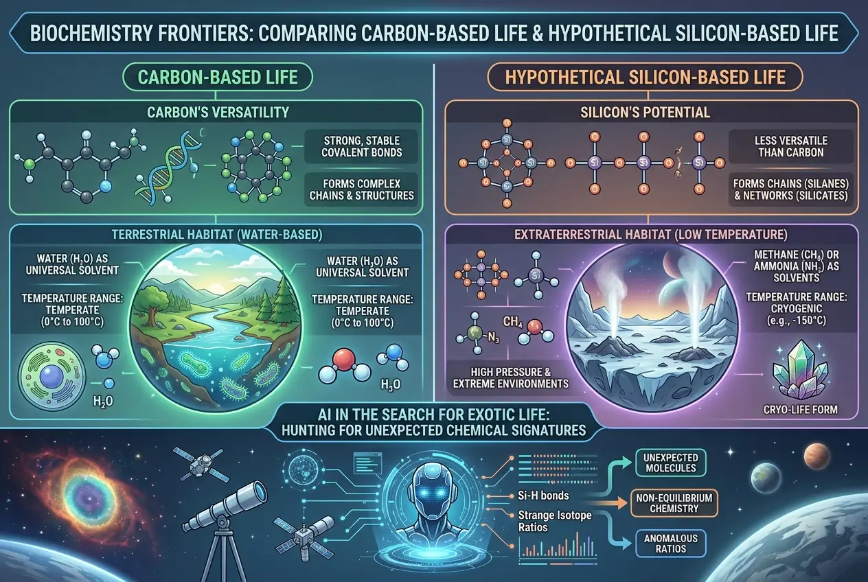 Visual explanation of Could AI Discover New Cosmic Life Forms?