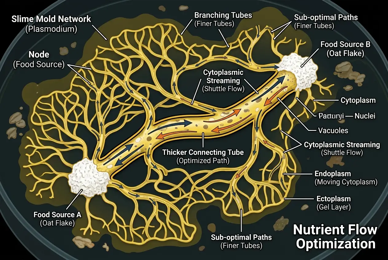 Visual explanation of Could Slime Molds Be Our Next Living Computers?