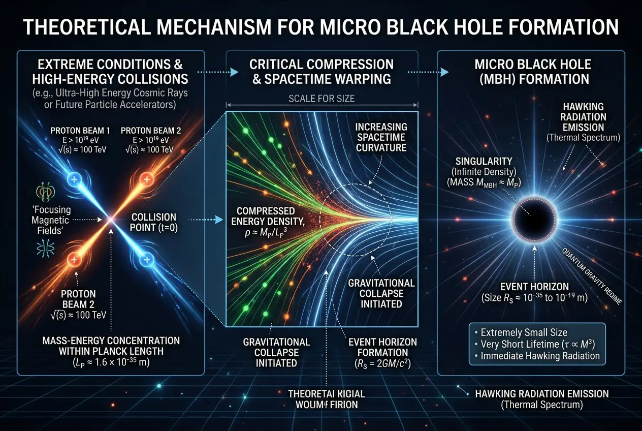 Visual explanation of Can Earth's Core Make Micro Black Holes?