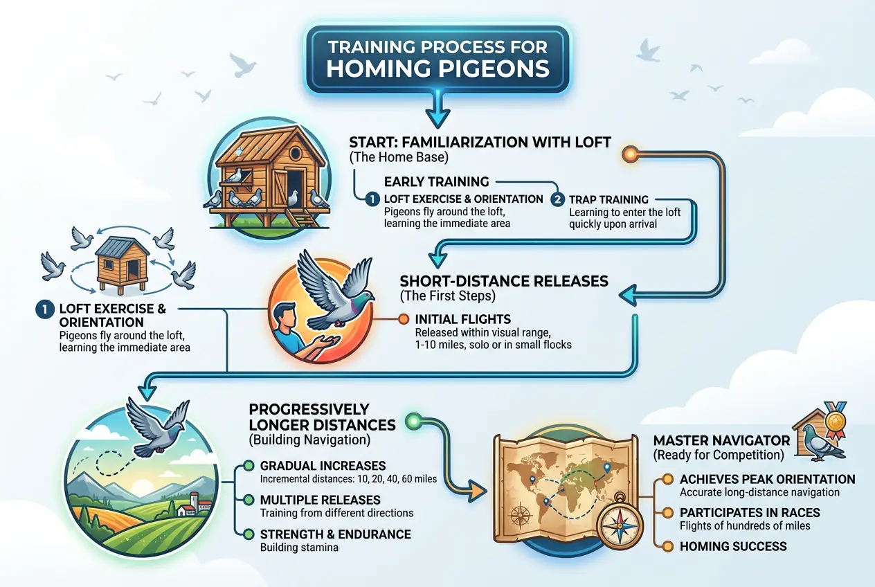 Visual explanation of How Did Homing Pigeons Master Ancient GPS?