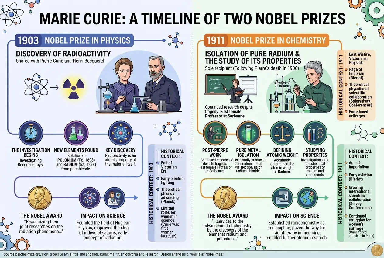 Visual explanation of Marie Curie: The Radium Revolution