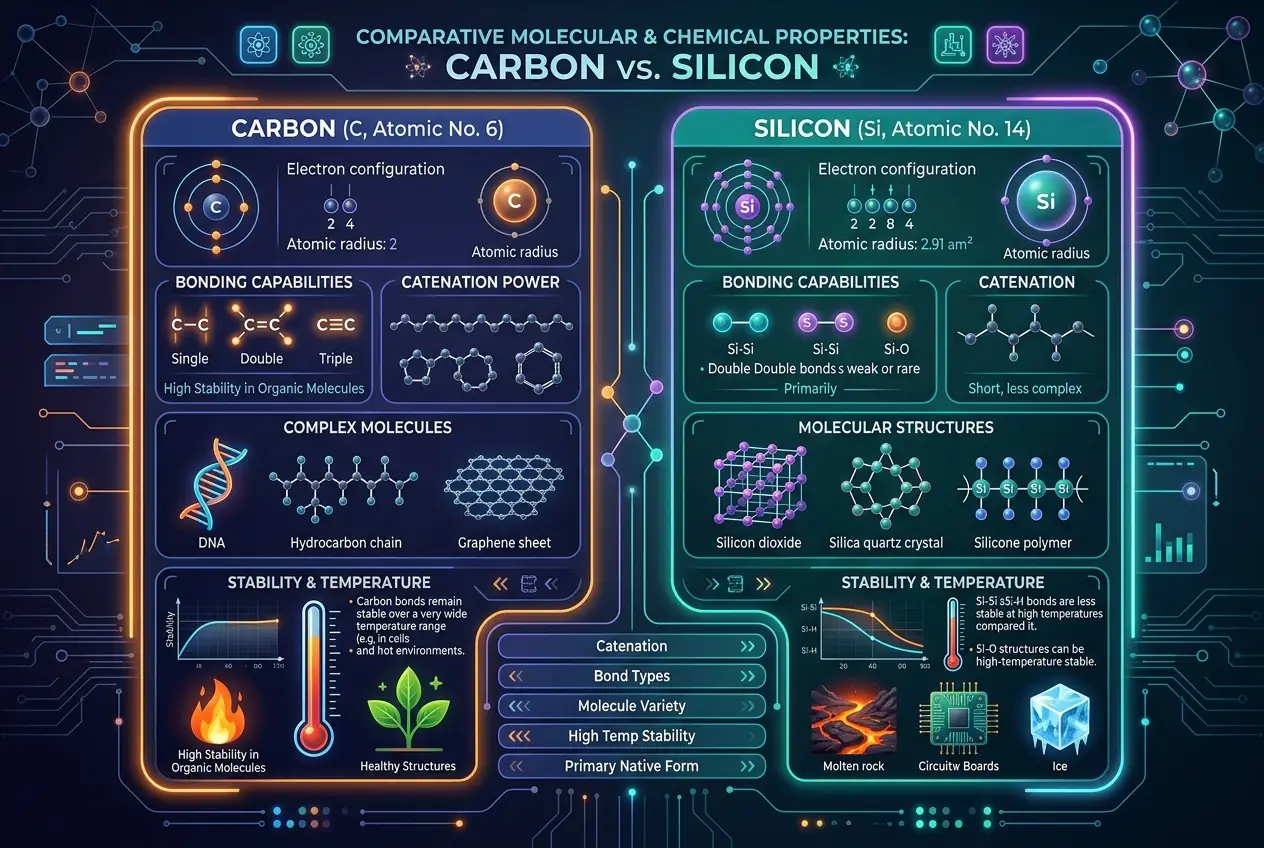 Visual explanation of Silicon Life: Could Aliens Be Rock-Based?