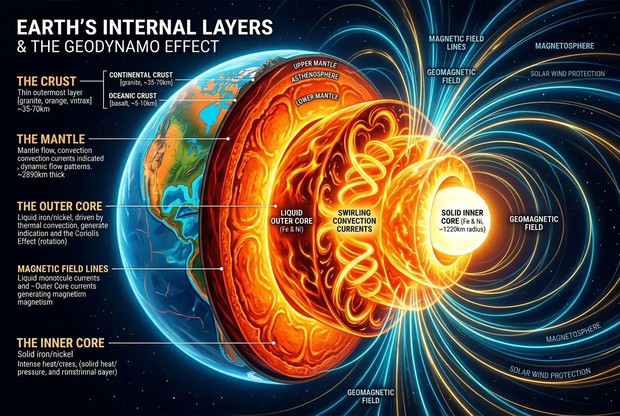 Visual explanation of What Fuels Earth's Core? Unpacking Our Living Planet