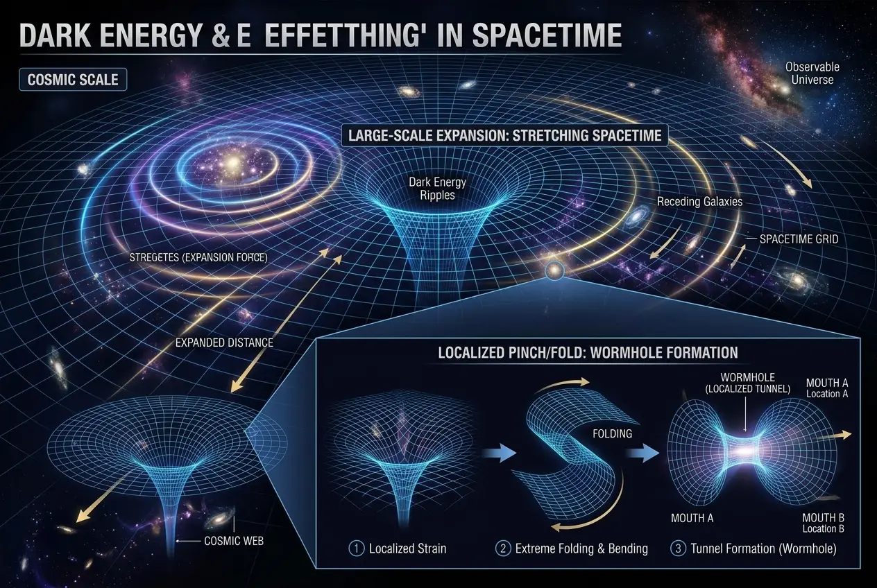 Visual explanation of Is Dark Energy Creating Cosmic Wormholes?