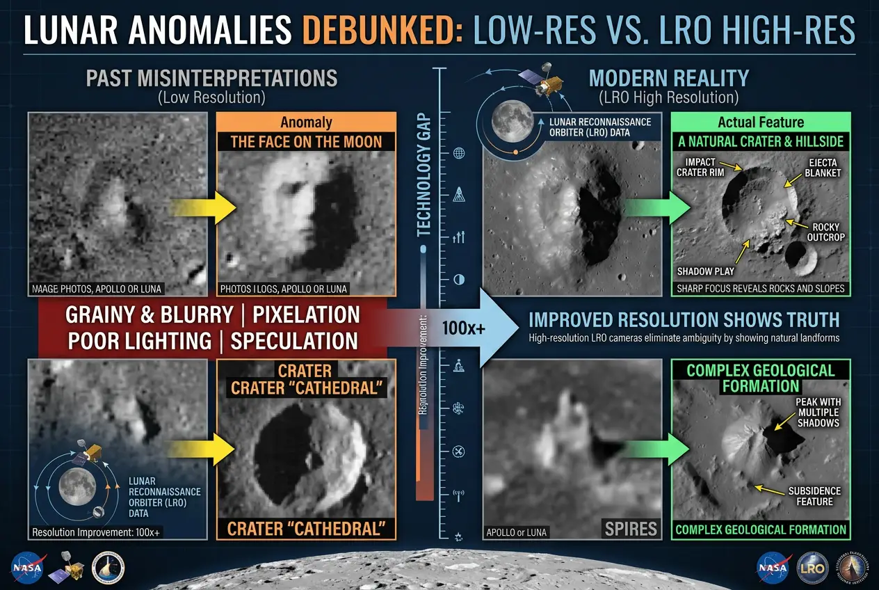 Visual explanation of Mysteries on the Moon: Are Anomalies Unexplained Tech?