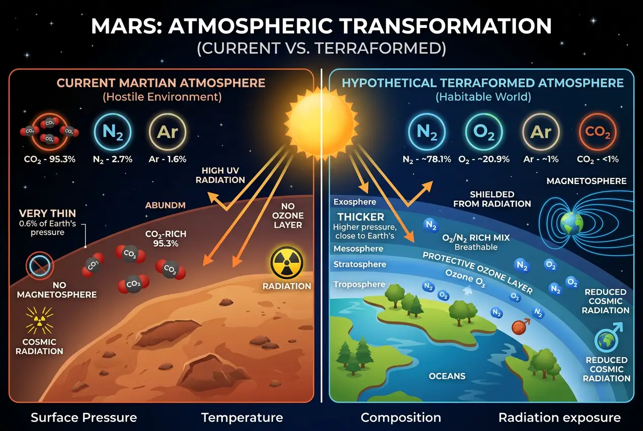 Visual explanation of Could Microbes Greenify Mars? The Bio-Engineering Dream