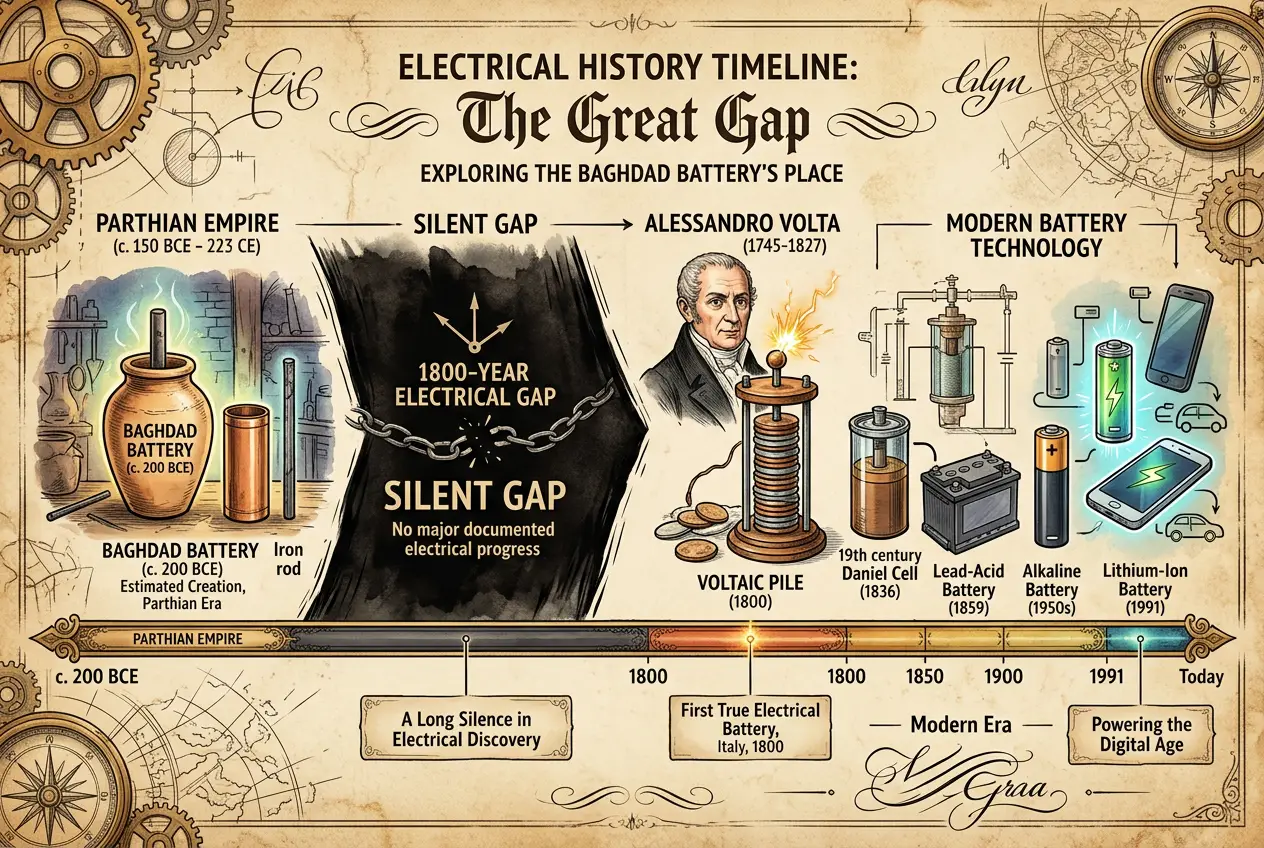 Visual explanation of Baghdad Battery: Did Ancients Spark Our Electric Age?