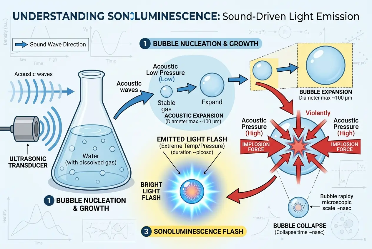 Visual explanation of Can Sound Create Light? Unpacking Sonoluminescence