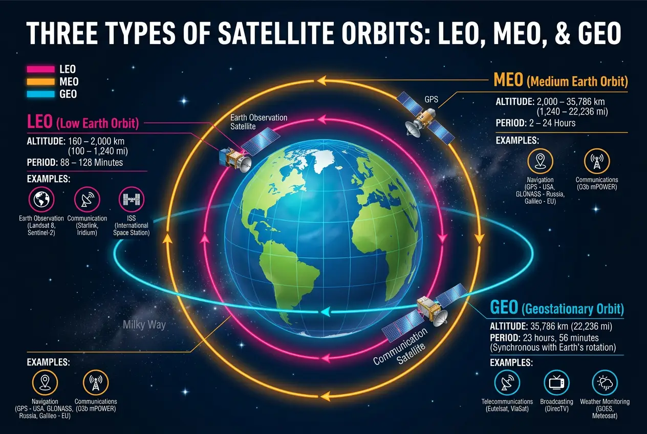 Visual explanation of From Earth to Orbit: How Satellites Reach Space