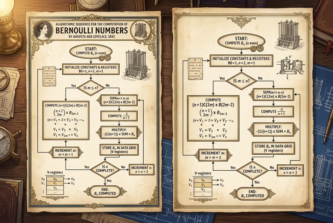 Visual explanation of Ada Lovelace: Did She Code Our Digital Future in 1843?