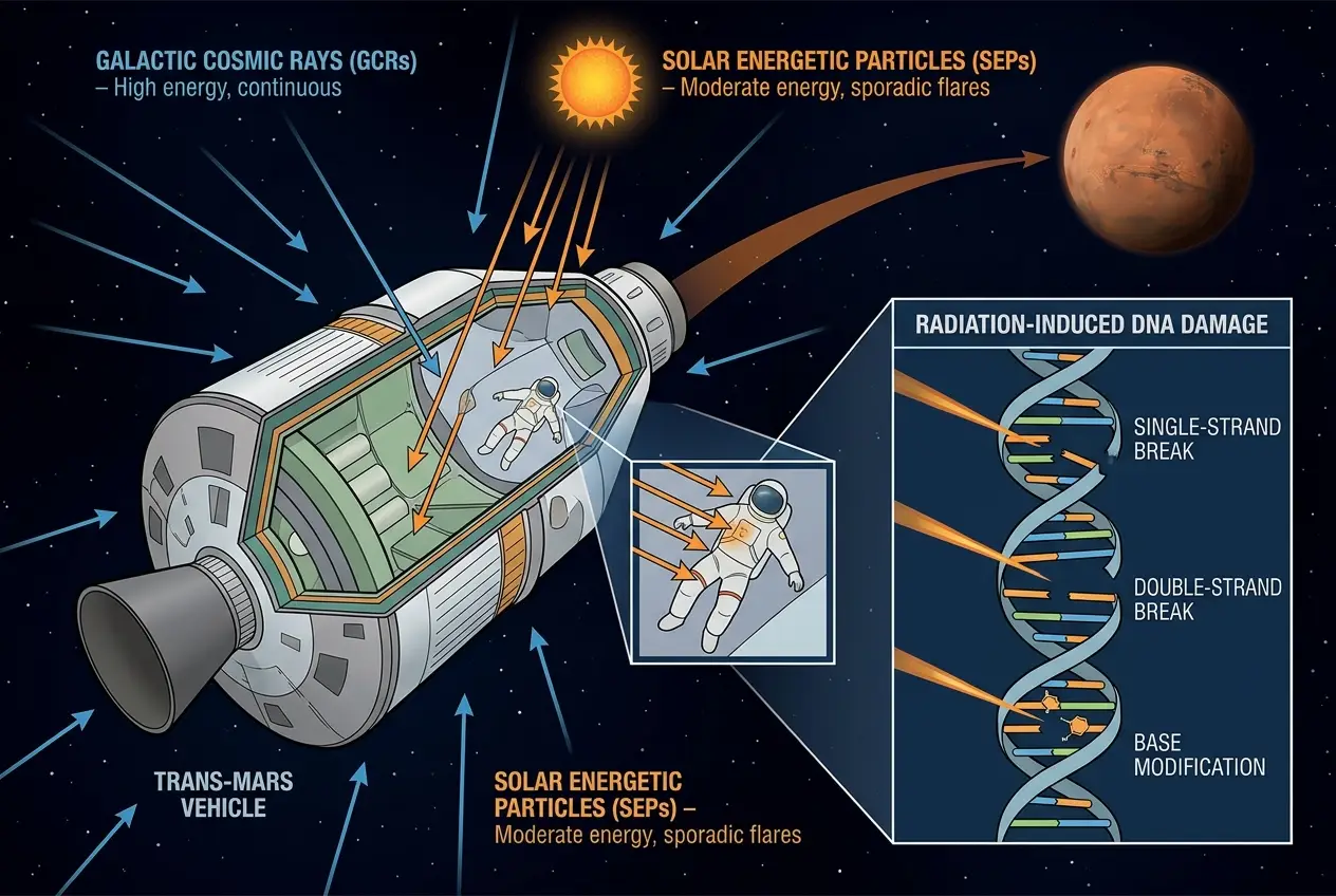 Visual explanation of Could Cosmic Rays Alter Our DNA? Unpacking Space Radiation
