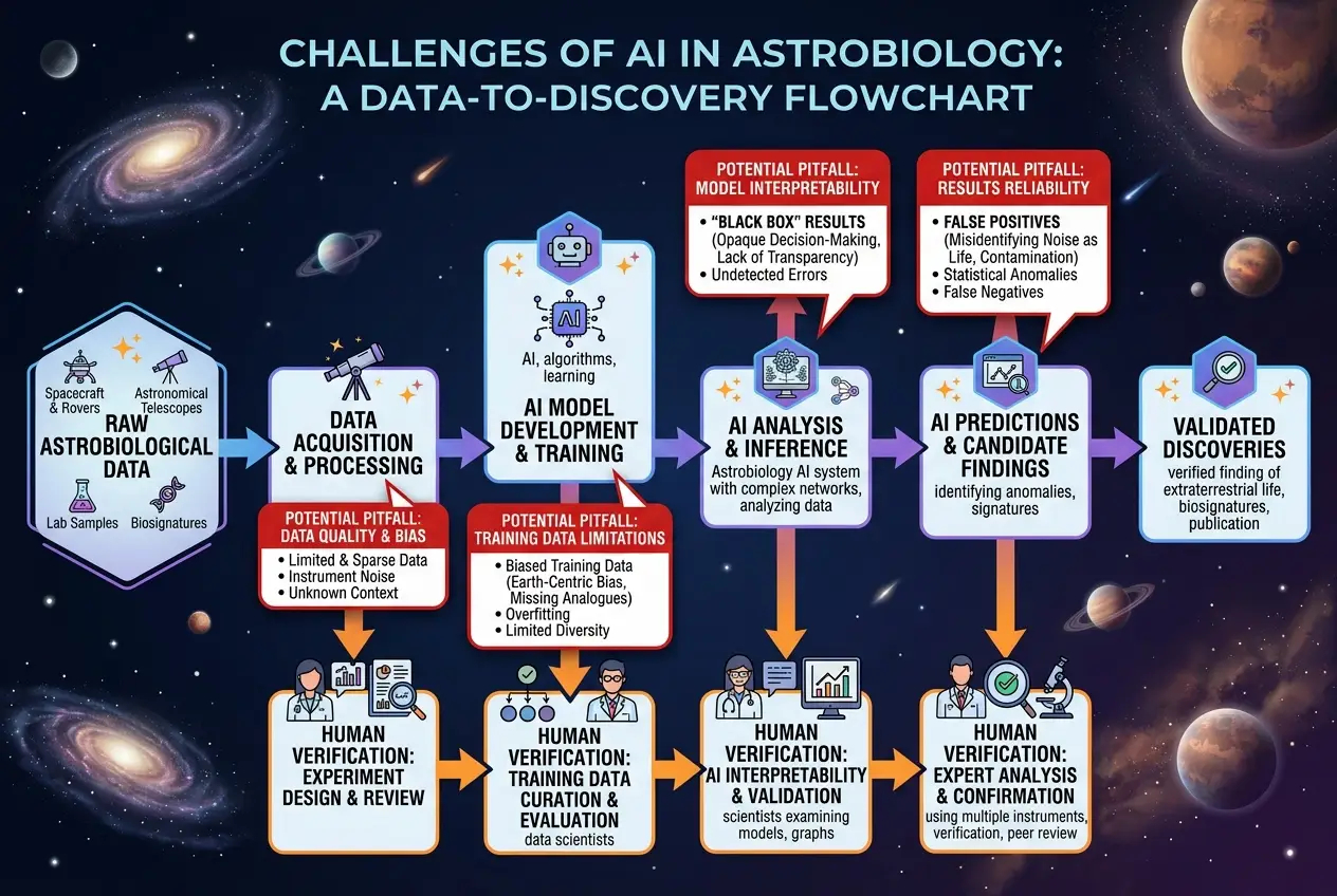 Visual explanation of Could AI Discover New Cosmic Life Forms?