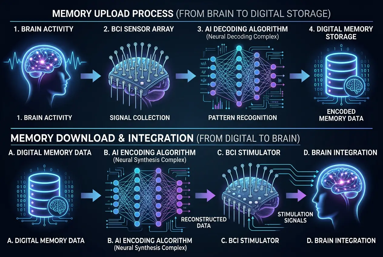 Visual explanation of Can Brain Interfaces Upload Our Memories?