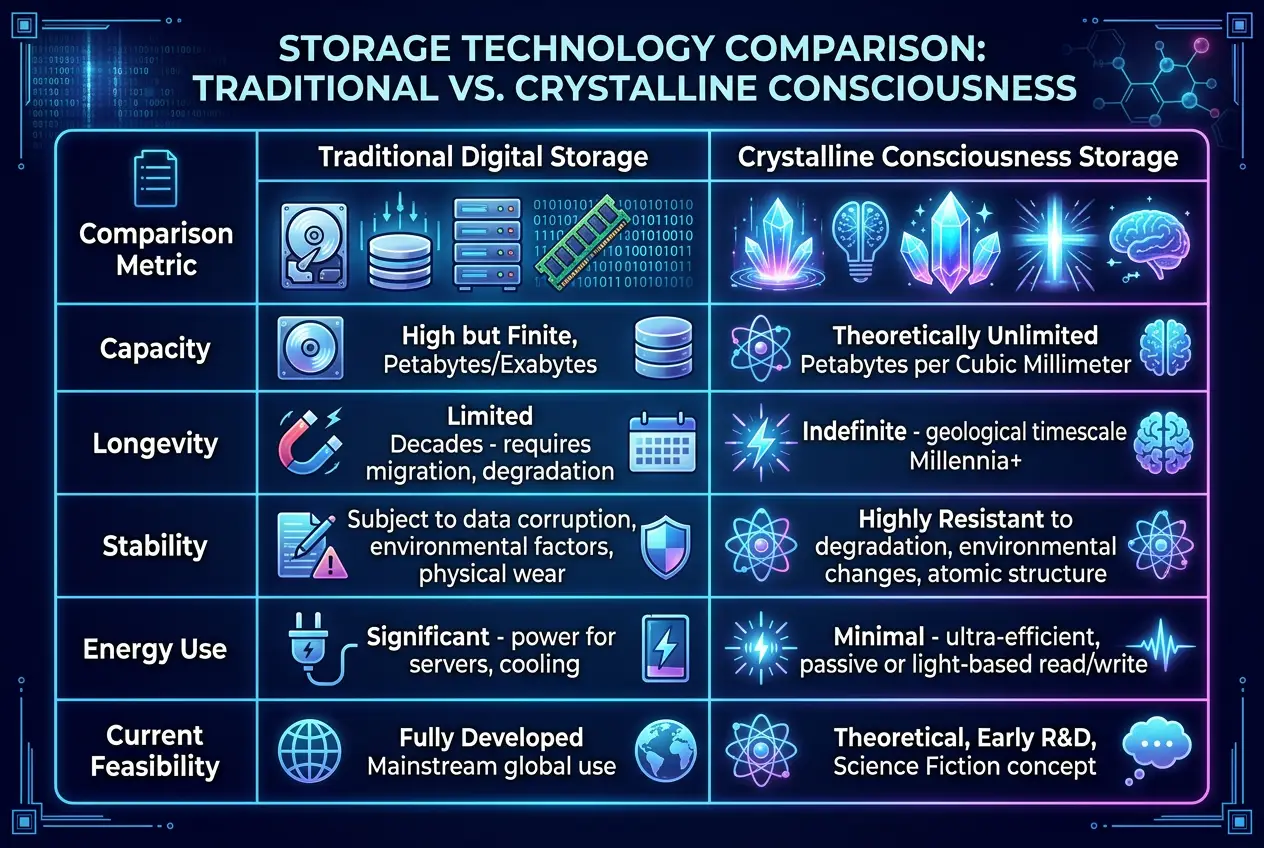 Visual explanation of Can Crystals Store Consciousness? Unpacking Digital Immortality