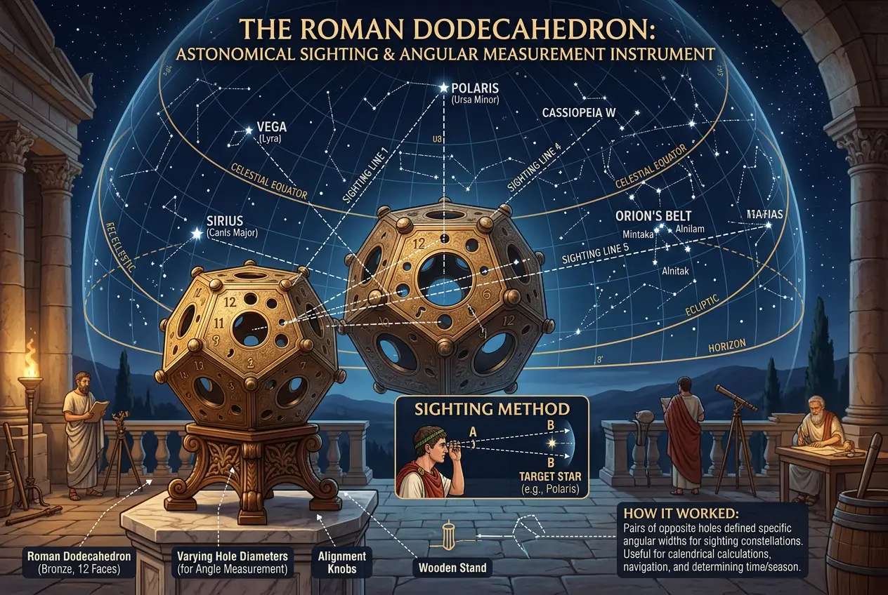 Visual explanation of Roman Dodecahedra: Did Ancients Chart Stars?