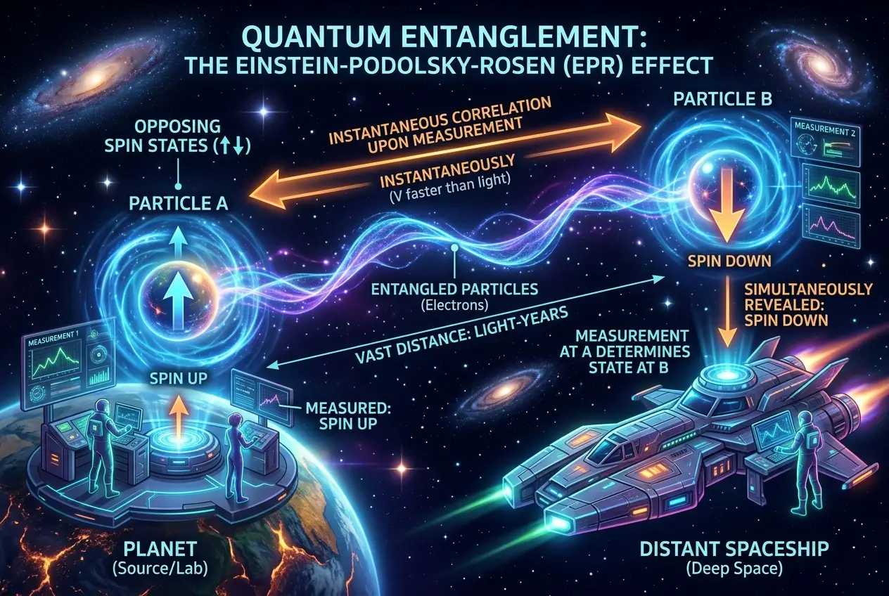 Visual explanation of Can Quantum Entanglement Fuel Interstellar Comm?