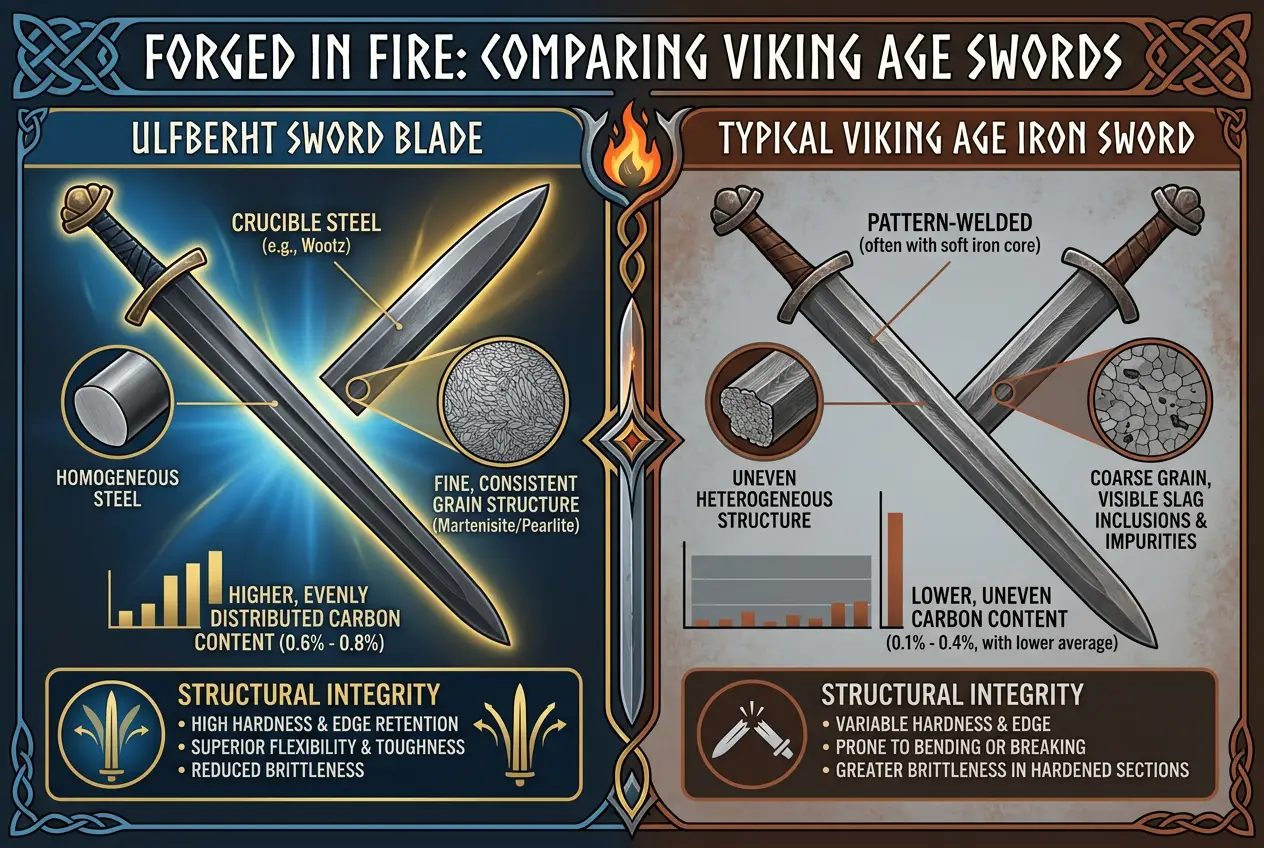 Visual explanation of Ulfberht Swords: Did Vikings Forge Impossible Steel?