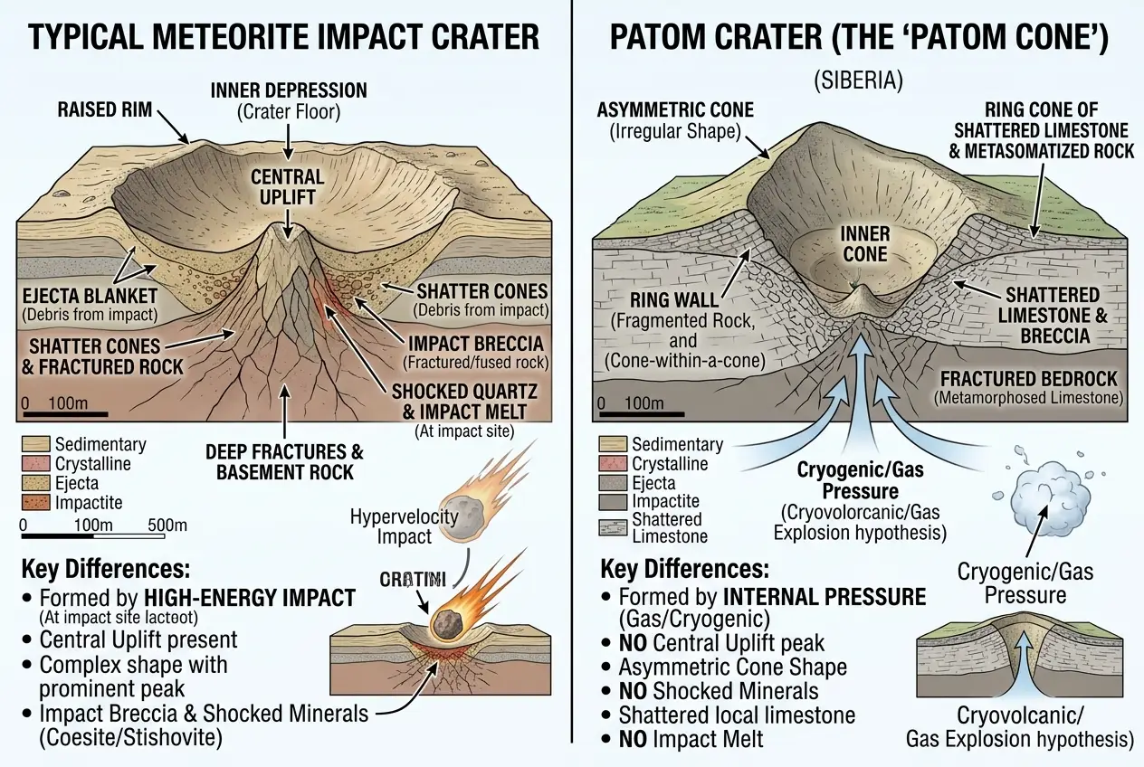 Visual explanation of Siberia's Patom Crater: Does It Hide Unknown Forces?