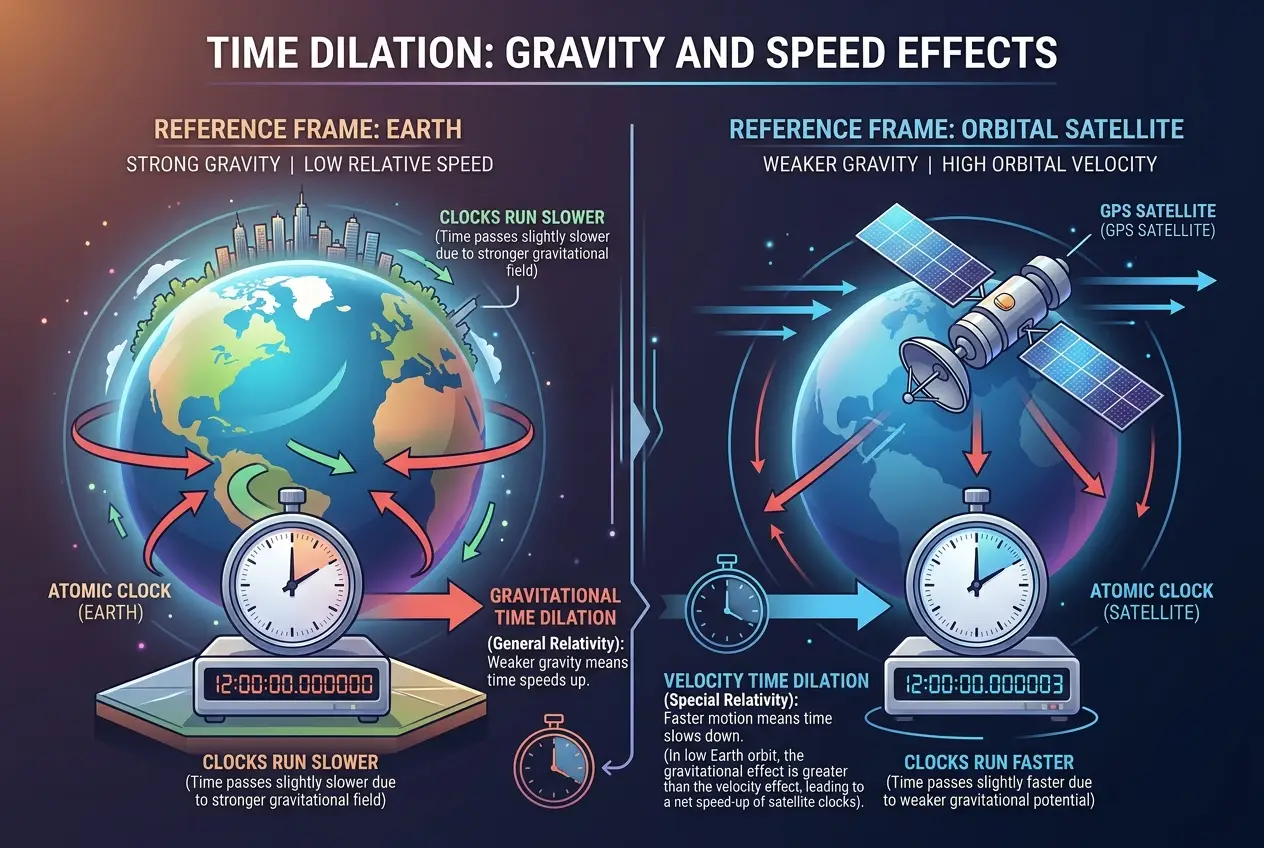 Visual explanation of GPS & Time: Are We Daily Time Travelers?