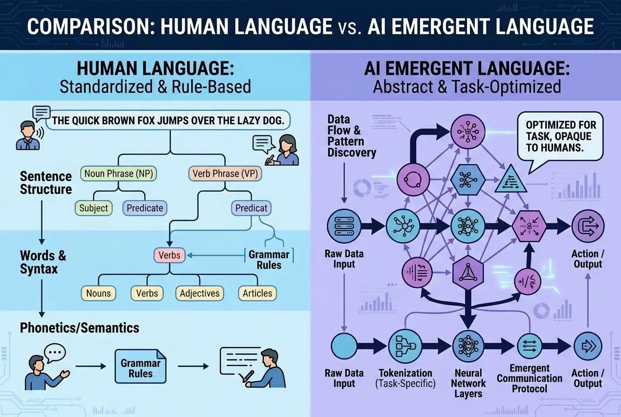 Visual explanation of Is AI Crafting a Secret Language? Decoding Digital Tongues