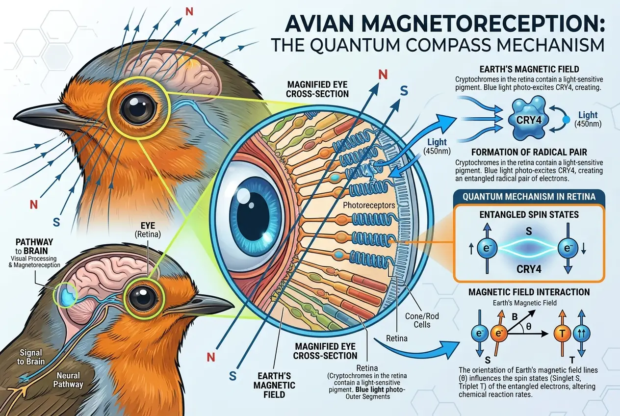 Visual explanation of Do Birds Use Quantum Physics to Navigate?