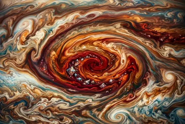 Does Jupiter's Red Spot Hide Diamond Oceans?