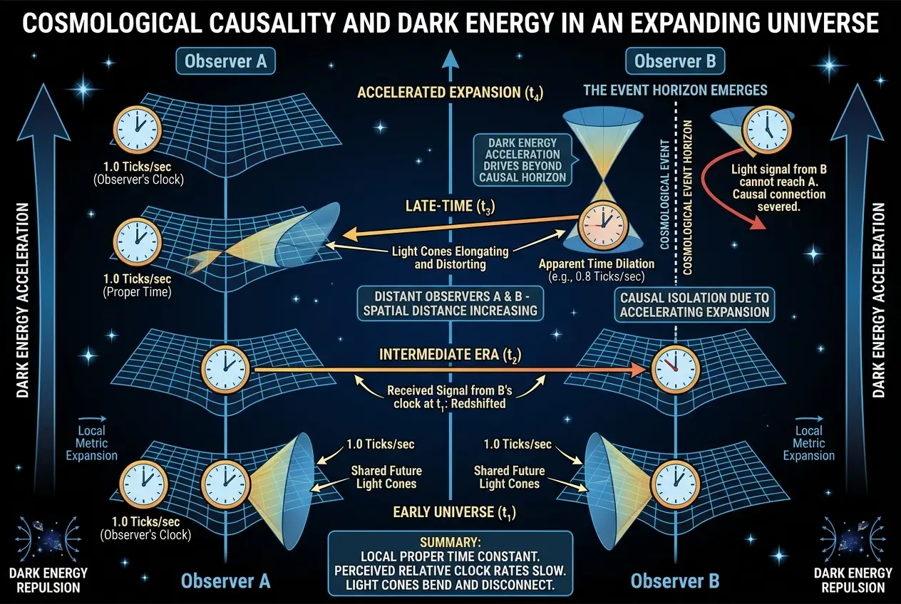 Visual explanation of Does Dark Energy Warp Our Sense of Time?