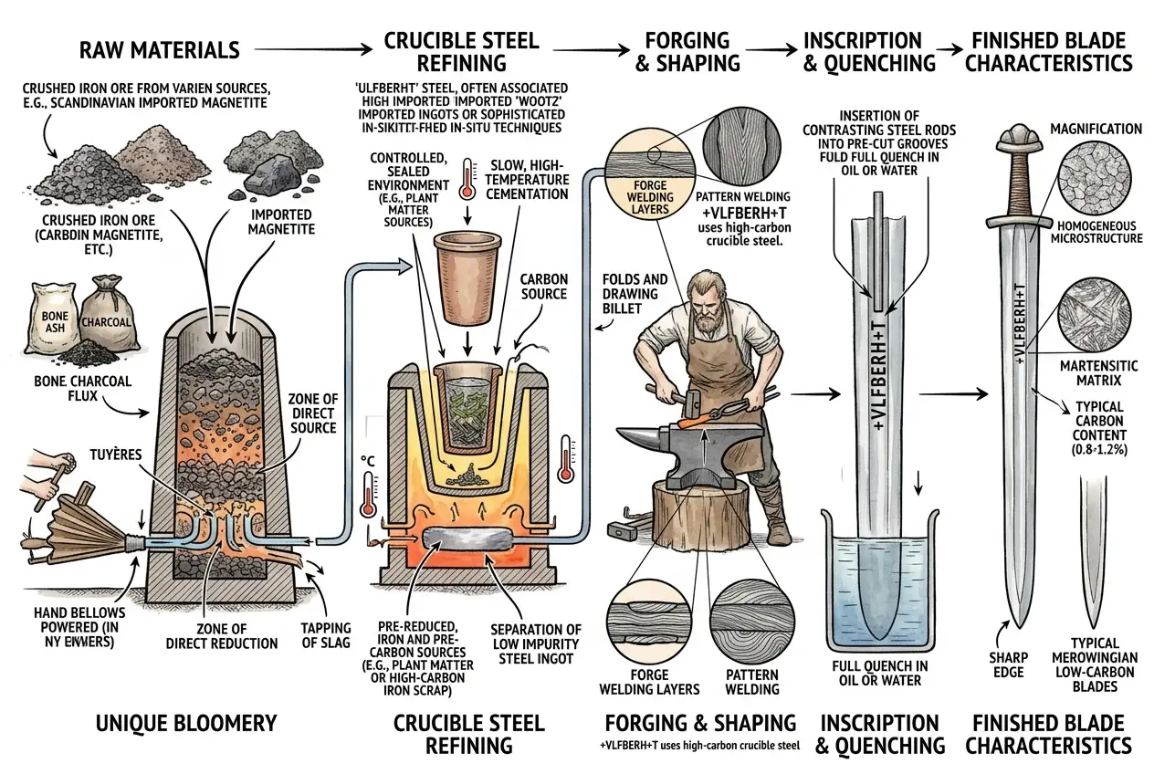 Visual explanation of Ulfberht Swords: Did Vikings Forge Ancient Superalloys?